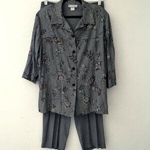 VINTAGE FLORAL PLUS PANT SUIT 18W